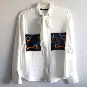 ZARA Basic White Blouse NWT